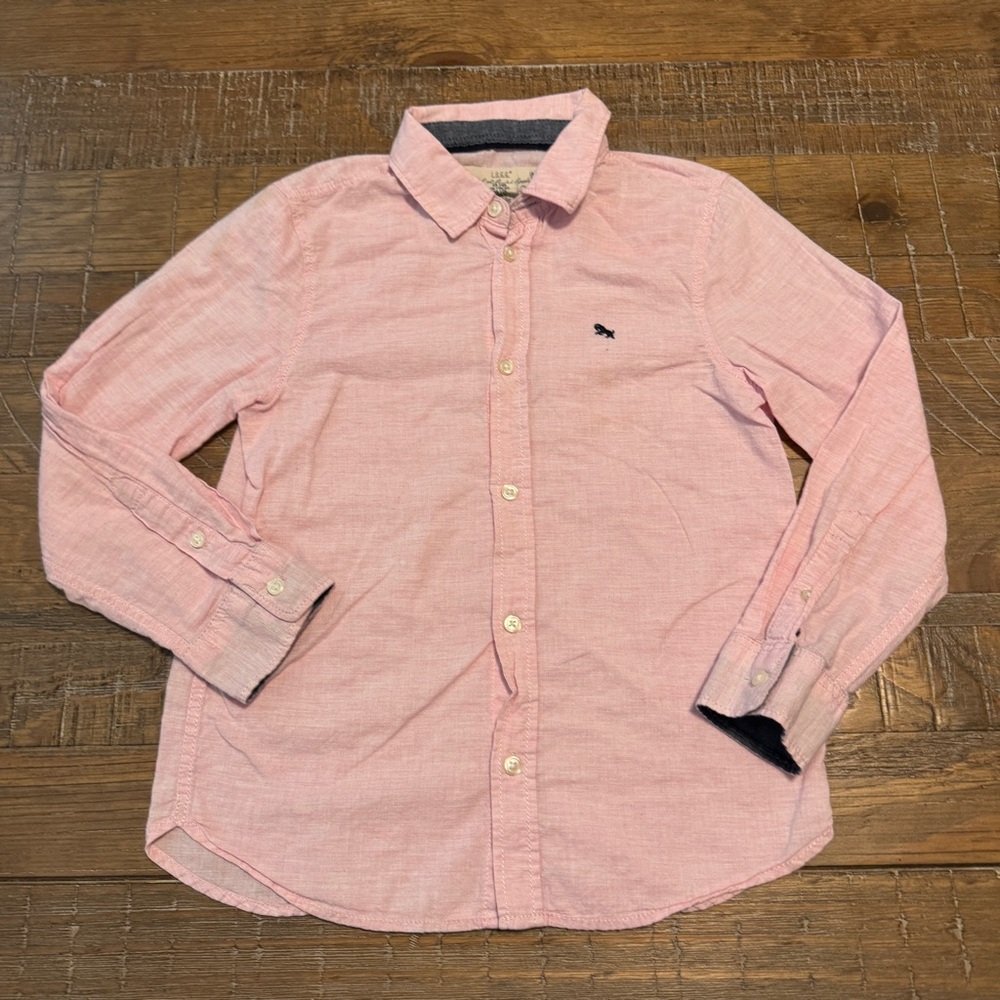 L.O.G.G. LOGG H&M Label of Graded Goods 7-8Y Pink Button Down Long Sleeve